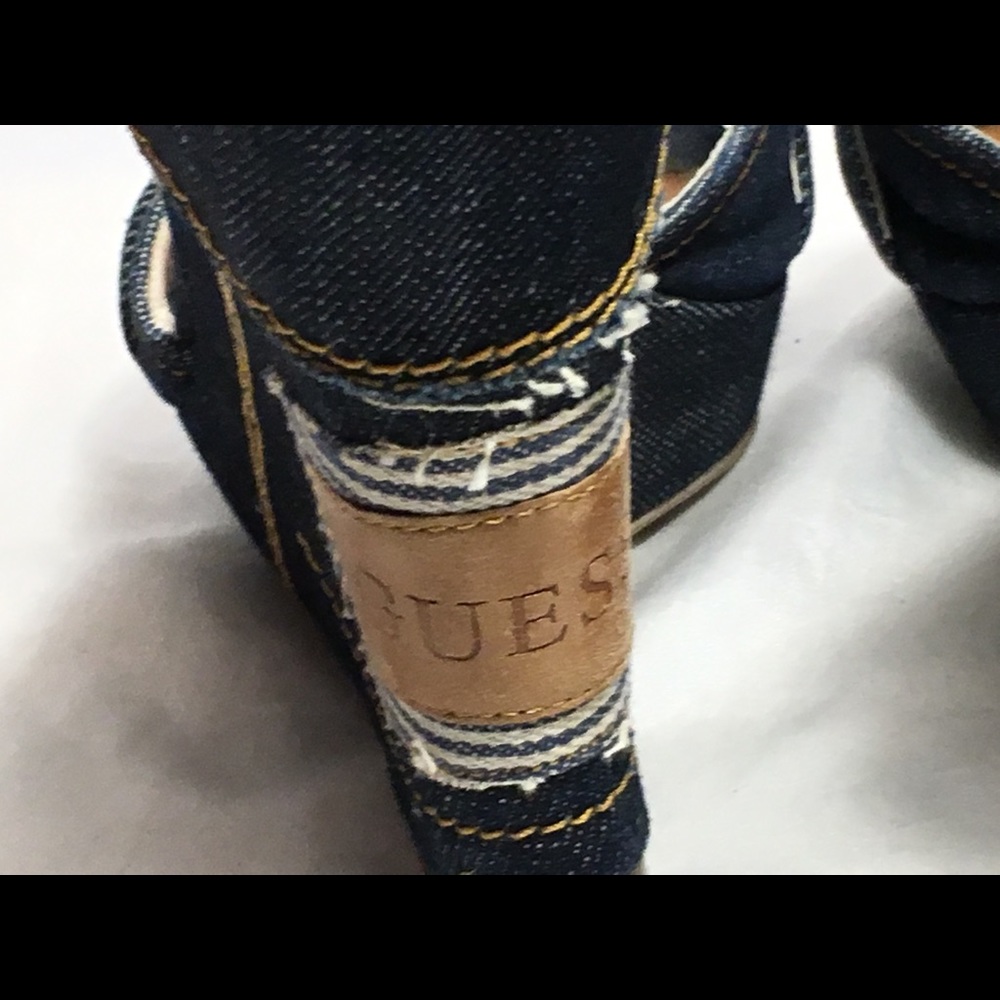 Guess Denim Wedge Size 7.5M - Picture 6 of 6
